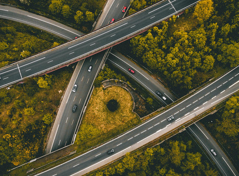 Highway aerial view