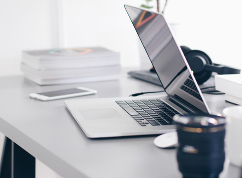 Laptop on desk