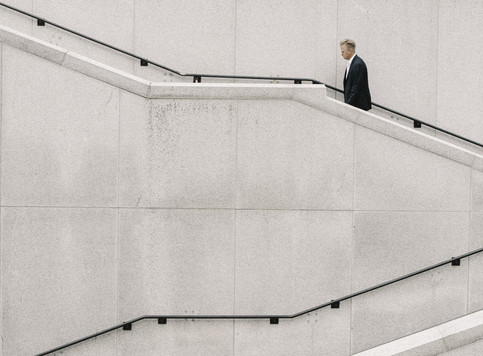 Man climbing stairs