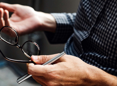 Man holding glasses