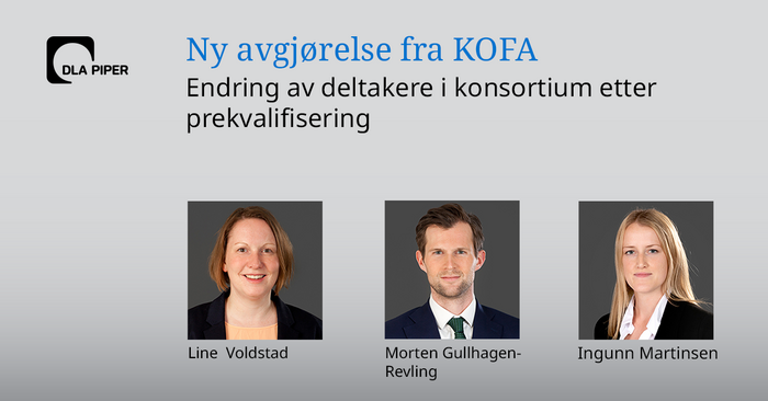 Ny avgjørelse fra KOFA – om sammensetningen av et konsortium kan endres etter prekvalifisering beror på en konkret vurdering Primærfaner