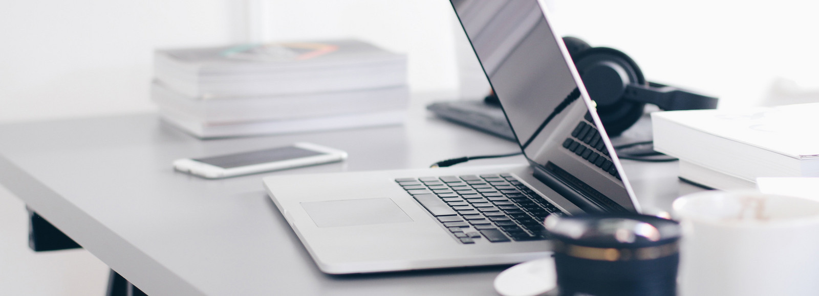 Laptop on desk