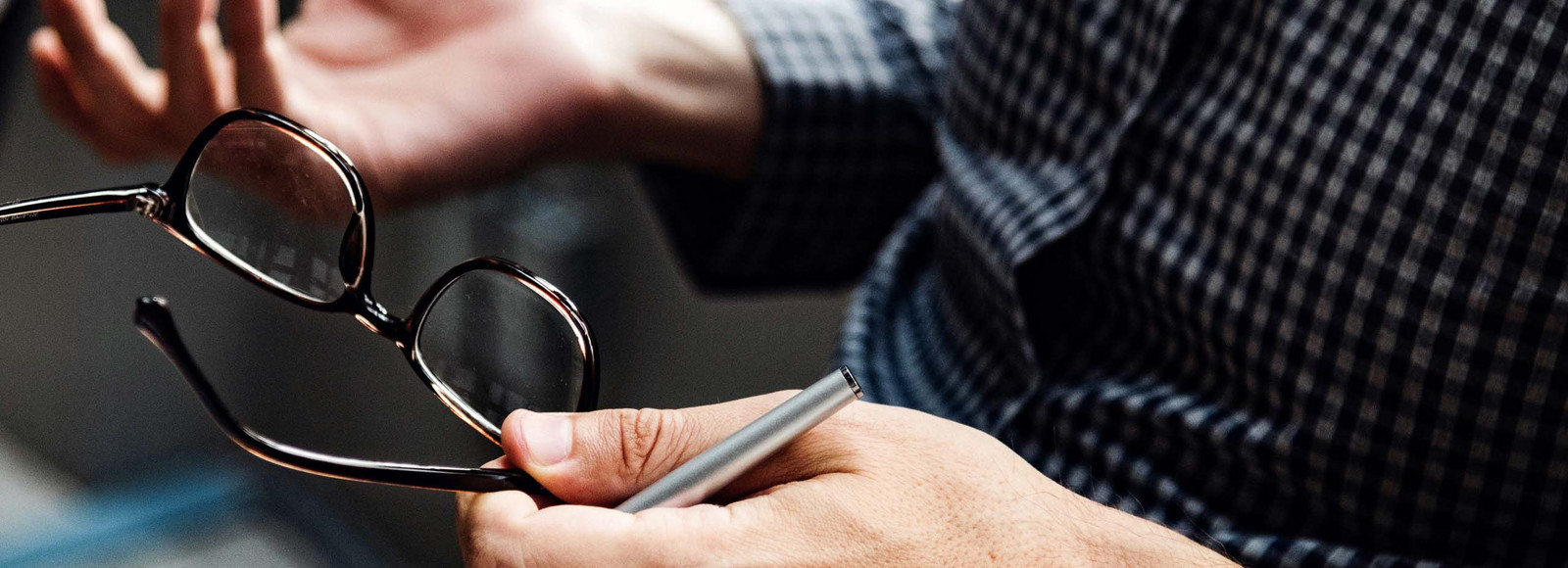 Man holding glasses